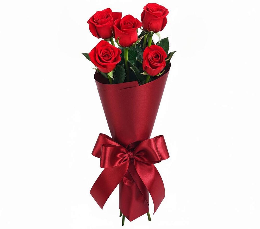 Букет 5 Красных роз Эдлесс Лав в Забродах