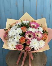 Букет цветов из:  Розы, Герберы и Хризантемы #REPLACE_PRED# Забродах