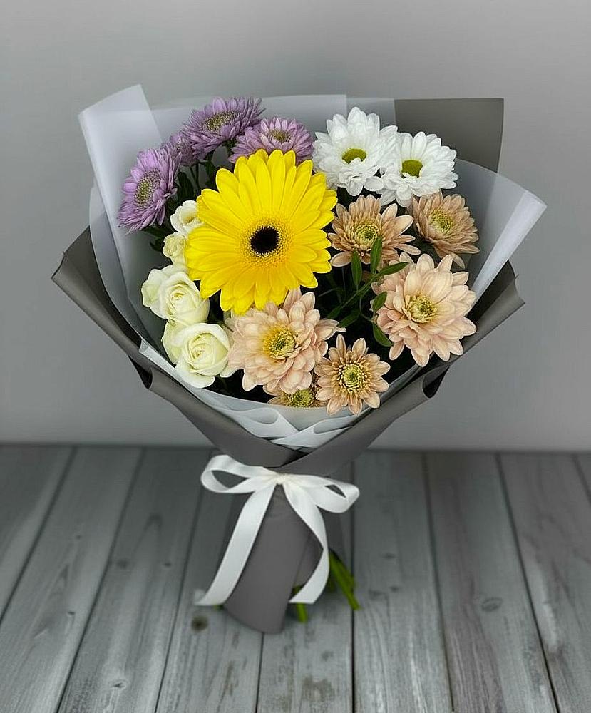 Букет цветов из: Розы, Герберы и Хризантемы в Забродах