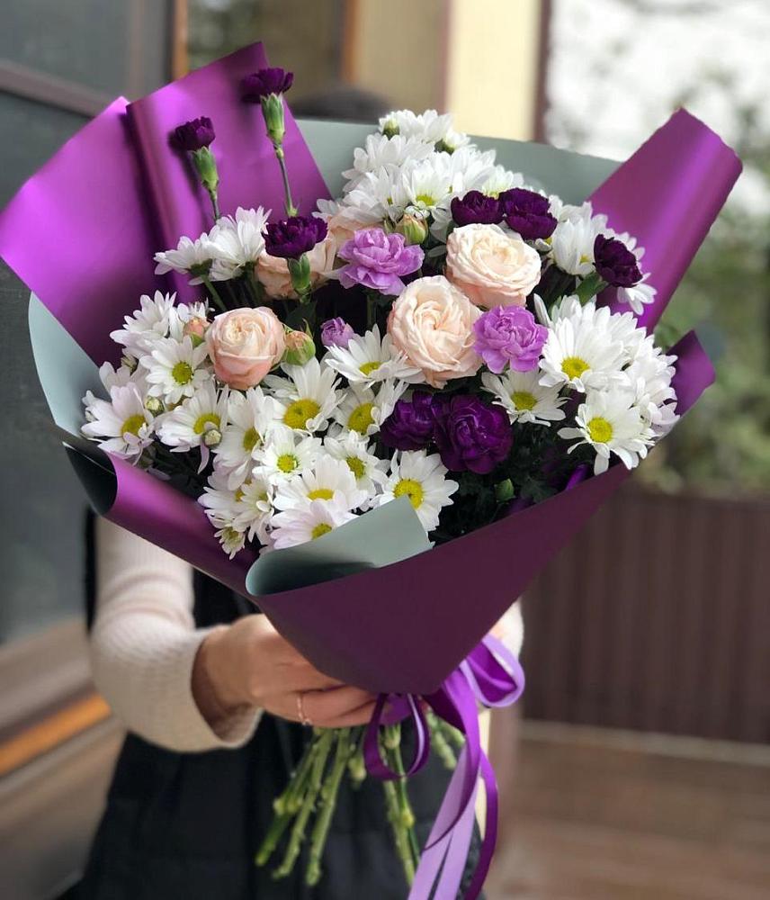 Букет цветов из: Хризантемы, Гвоздики и Розы в Забродах