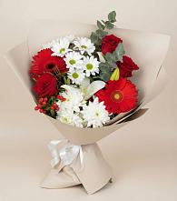 Букет цветов из:  Розы, Хризантемы, Герберы и Лилии в Забродах