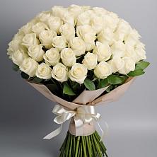 Букет 101 беля роза Белоснежка в Забродах