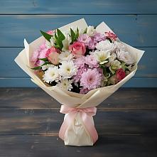 Букет цветов из:  Хризантемы, Альстромерии и Розы в Забродах