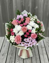 Букет цветов из:  Альстромерии, Гвоздики, Розы и Хризантемы в Забродах