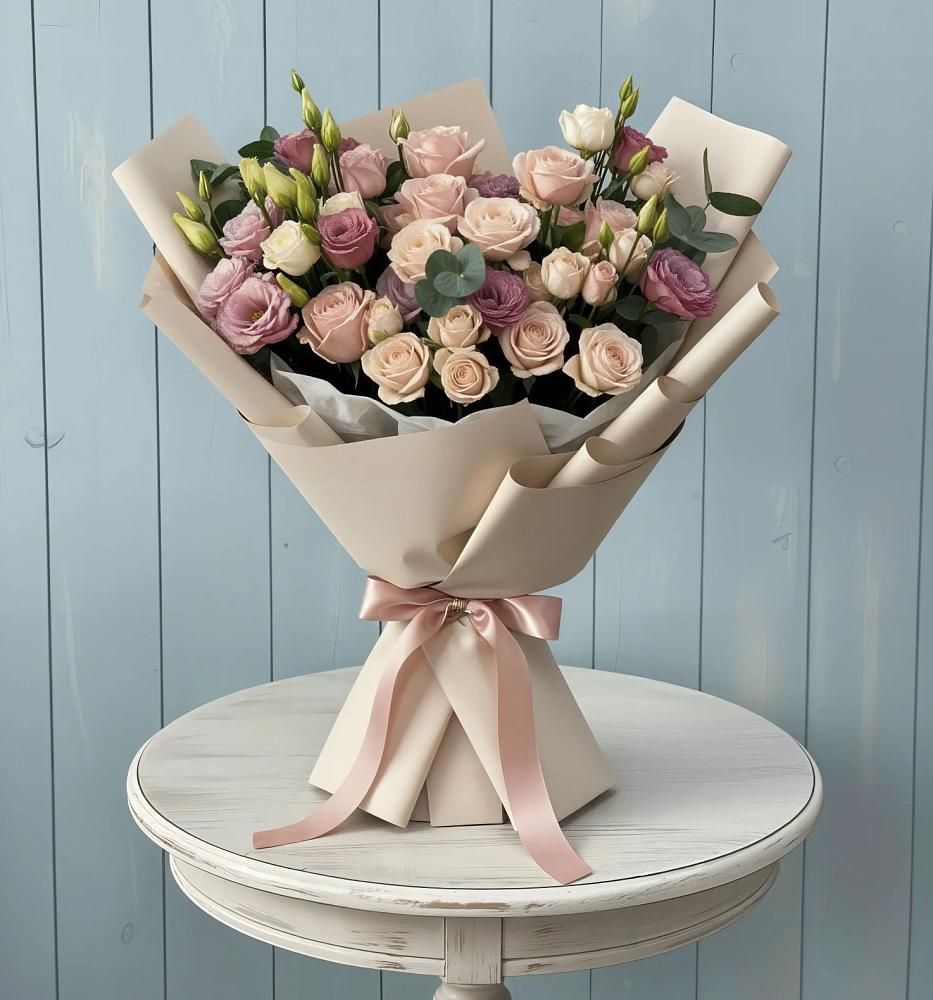 Букет цветов из: Розы и Лизиантусы в Забродах