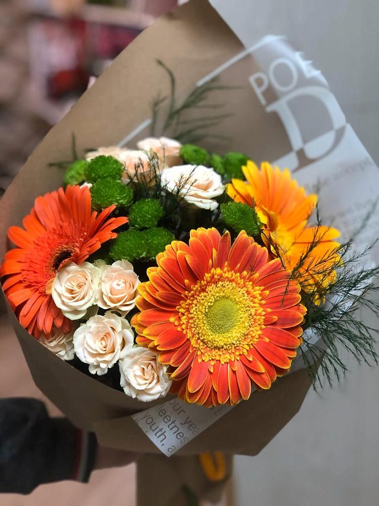 Букет цветов из: Герберы, Хризантемы и Розы в Забродах