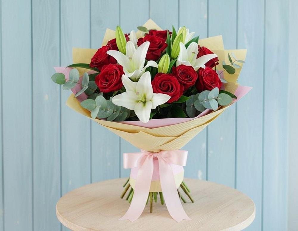 Букет цветов из: Лилии и Розы в Забродах